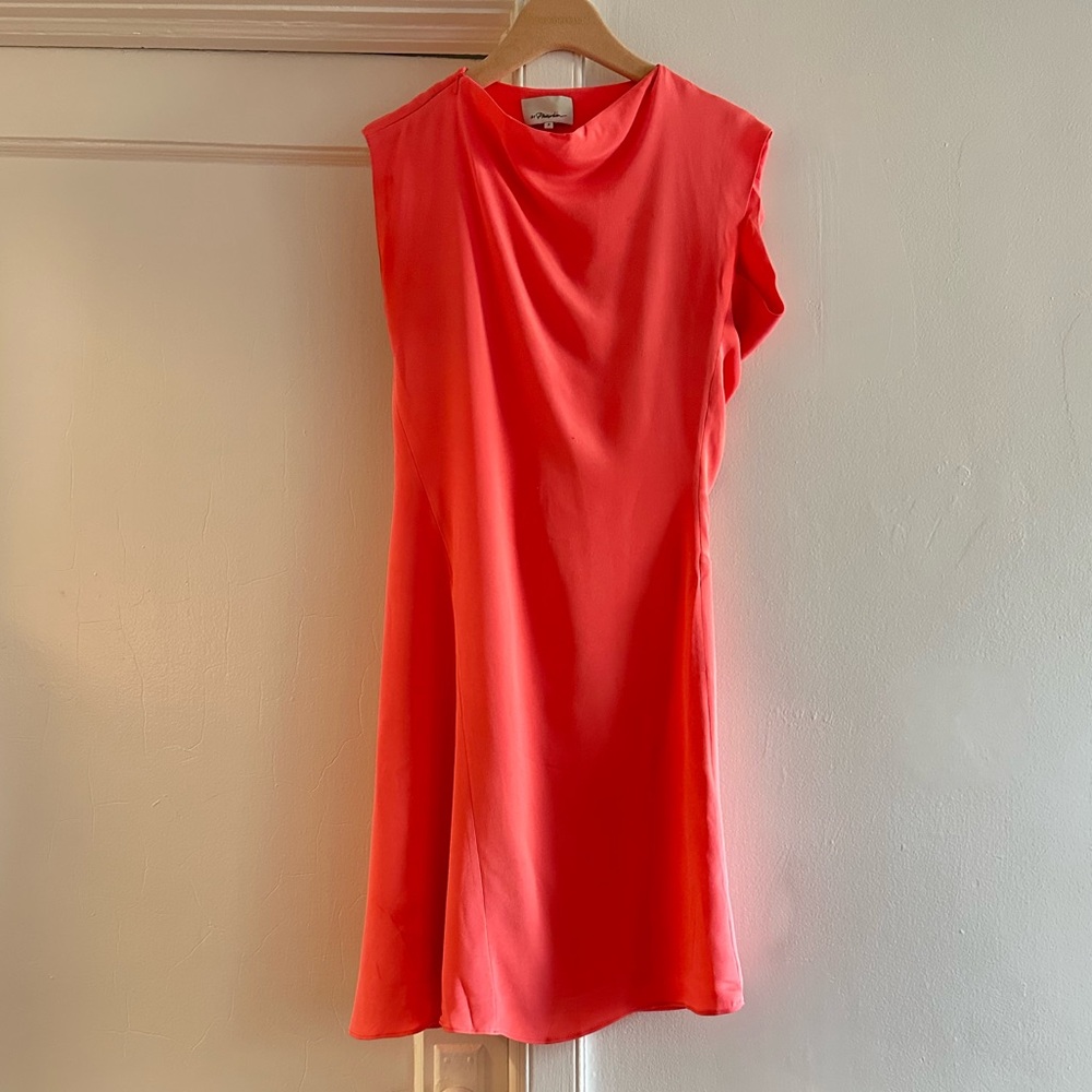 3.1 Phillip Lim Coral Draped Silk Dress